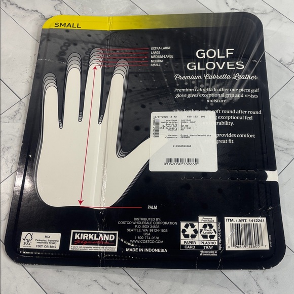 NWT Kirkland Signature Women White Leather Golf Gloves Left Handed 3 pack Size S - Picture 2 of 6